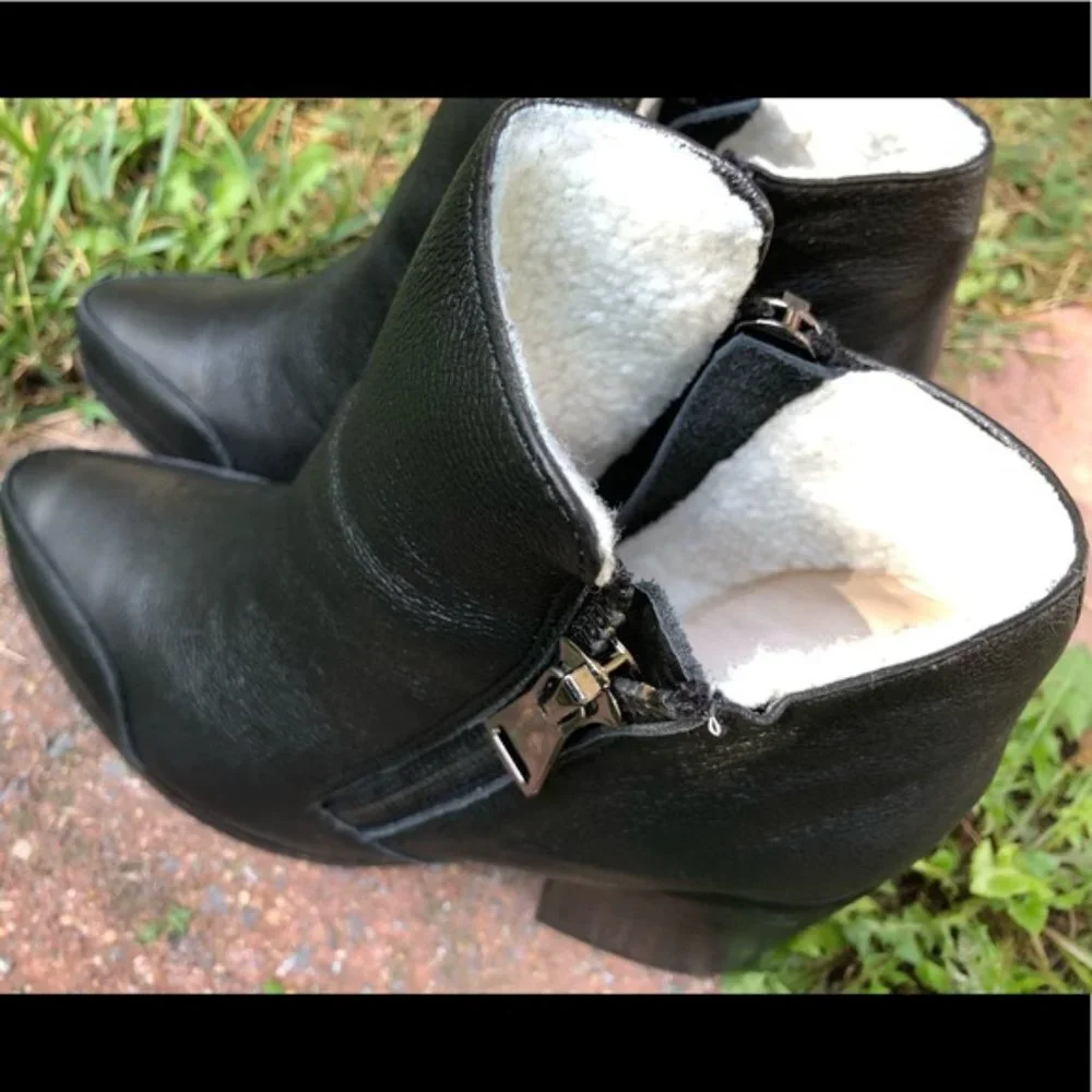 Sol Sana black faux shearling lined ankle‎ boots 41 - Picture 8 of 9